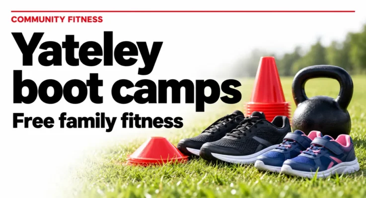 Yateley boot camps: free family fitness, with adult and children’s trainers, cones and a kettlebell.
